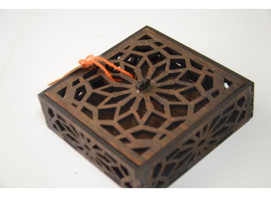 Crochet Coaster Set of 6 Pieces with High Quality  wooden Box |Item No. 002